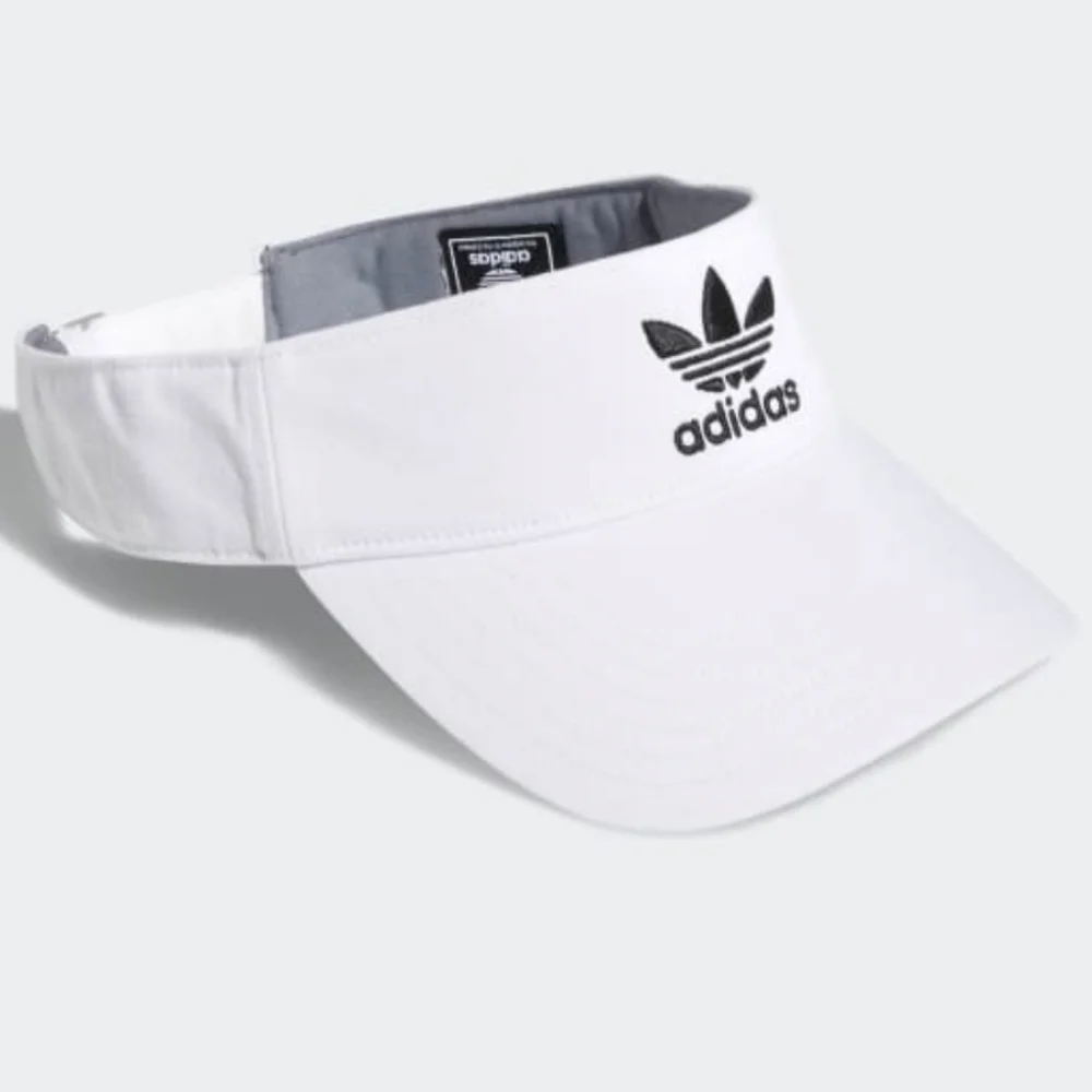 NWT ADIDAS White Twill Visor Adjustable Fit One Size CK5046